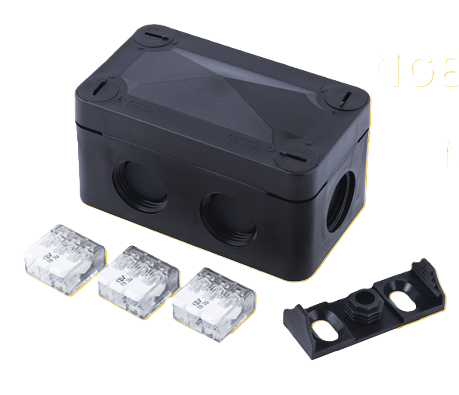 NG85-50B/VPC3 Niglon Black 86x49x50mm connect box C/W 3xVPC3